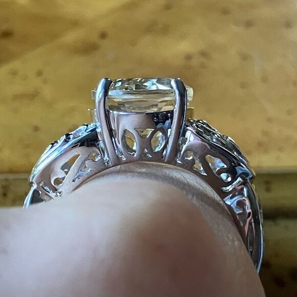 Yellow Labradorite Sterling Silver Ring Size 9 - Picture 2 of 9